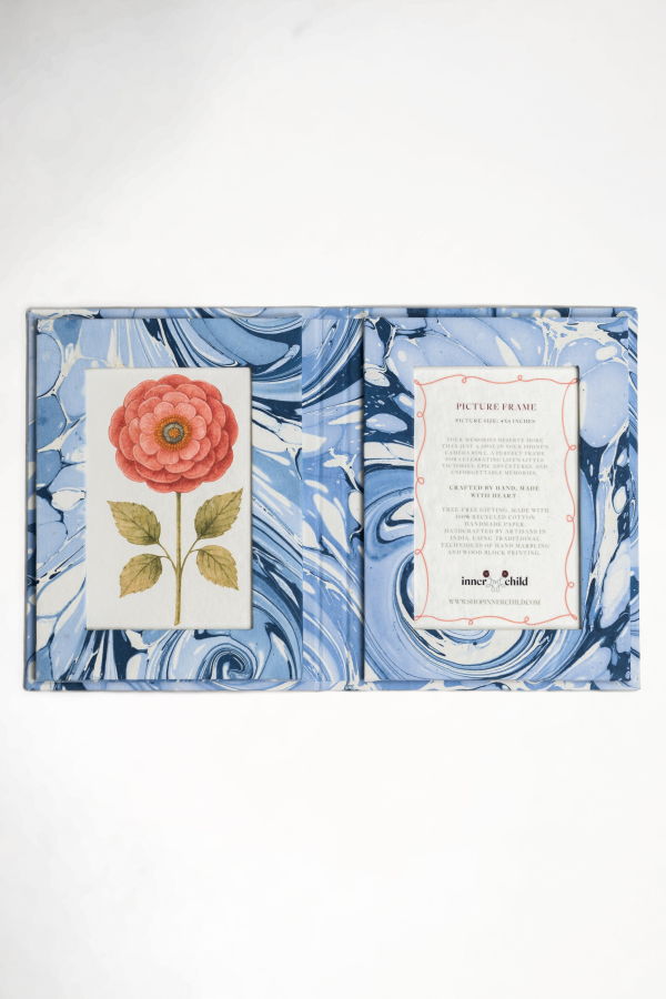 Inner Child Hand-Marbled Picture Frame Folding Book