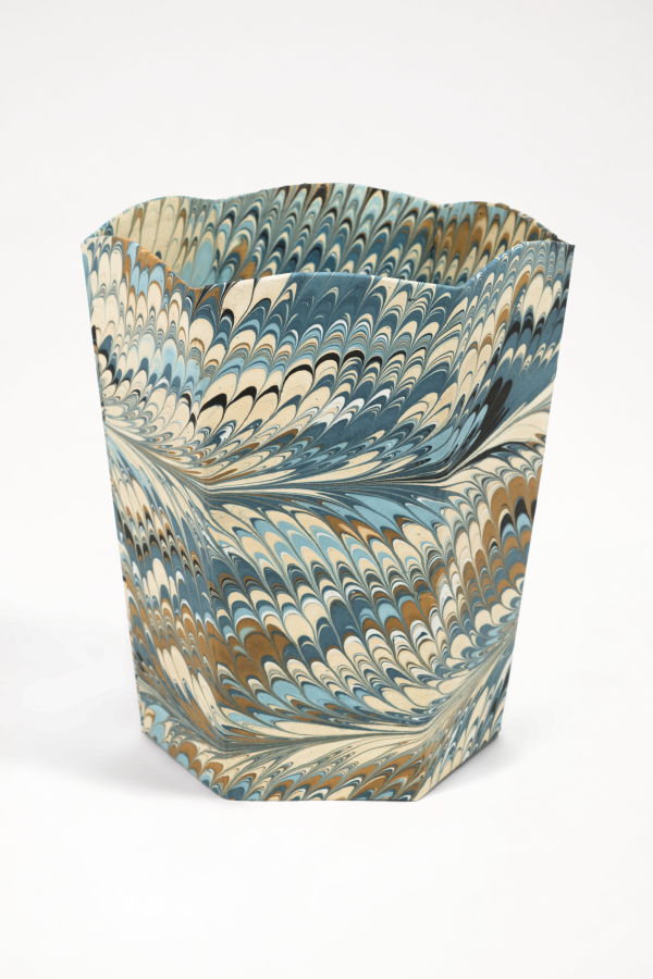 Inner Child Hand-Marbled Scallop Waste Bin / Storage Bin