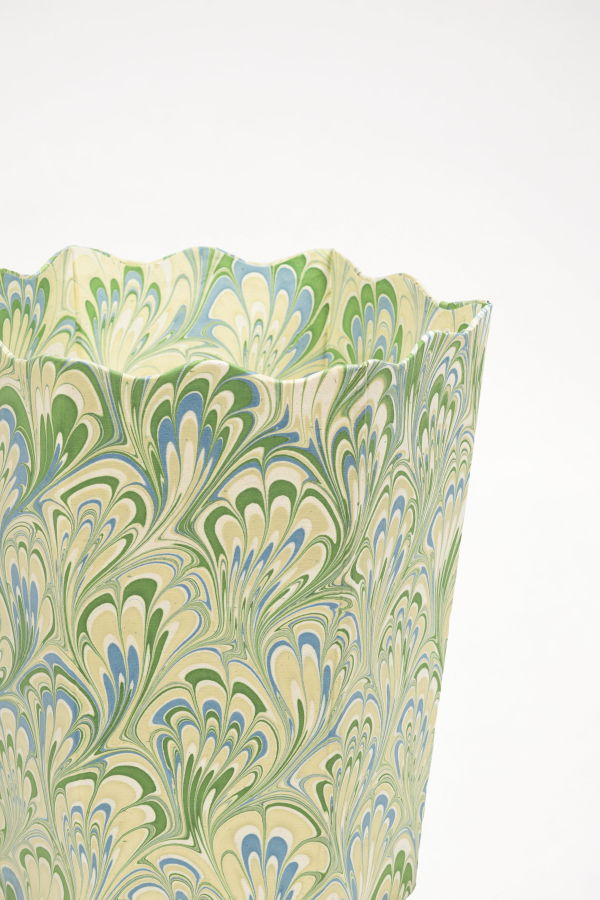 Inner Child Hand-Marbled Scallop Waste Bin / Storage Bin