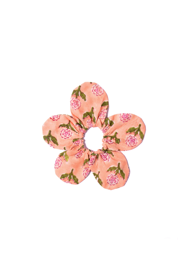 Inner Child Jaipur Block Print Flower Scrunchie Set
