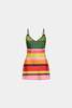 WITH HARPER LU Bias Mini Dress - Emerald Stripe - Thumbnail 2