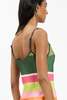 WITH HARPER LU Bias Mini Dress - Emerald Stripe - Thumbnail 4