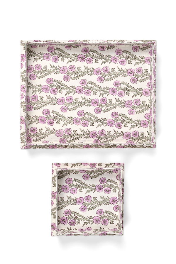 Inner Child Nesting Scalloped Blockprint Trays