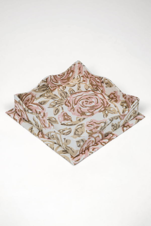 Inner Child Nesting Scalloped Blockprint Trays