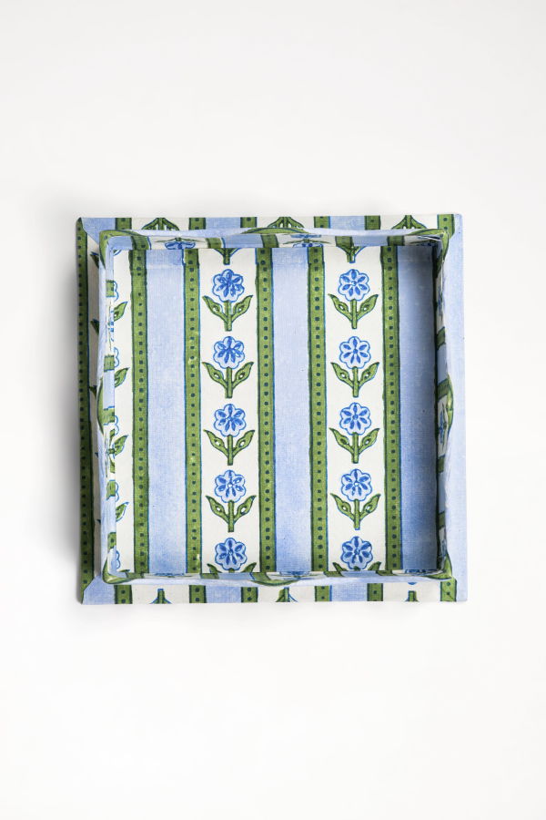 Inner Child Nesting Scalloped Cottage Garden Blockprint Trays