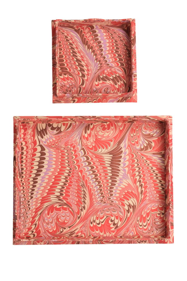 Inner Child Nesting Scalloped Hand-Marbled Trays