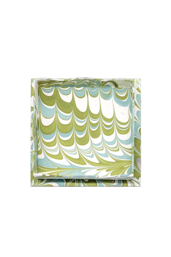 Inner Child Nesting Scalloped Hand-Marbled Trays