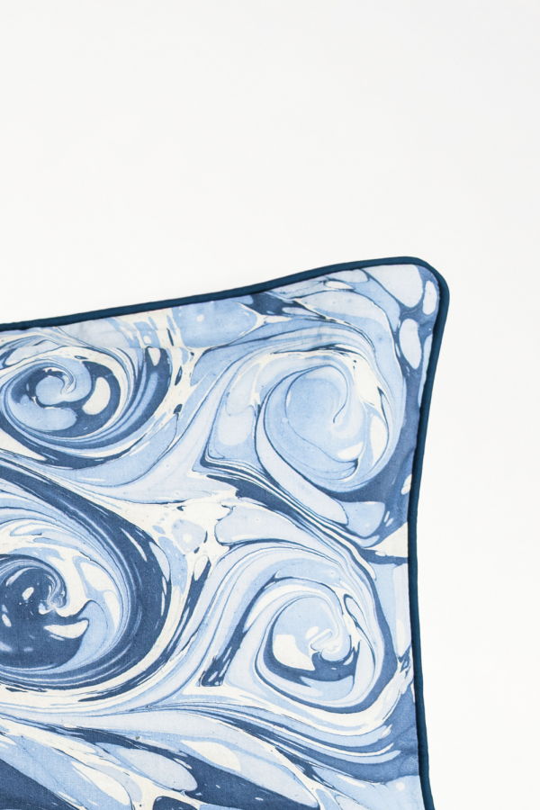 Inner Child Ocean Wave Hand-Marbled Pillow