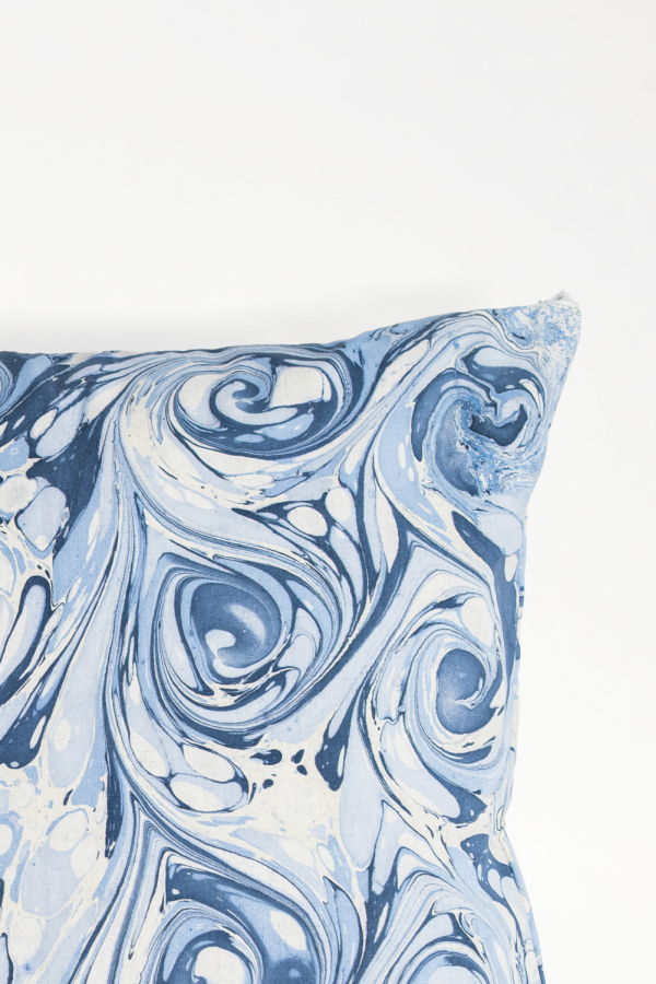Inner Child Ocean Wave Hand-Marbled Square Pillow, 20x20