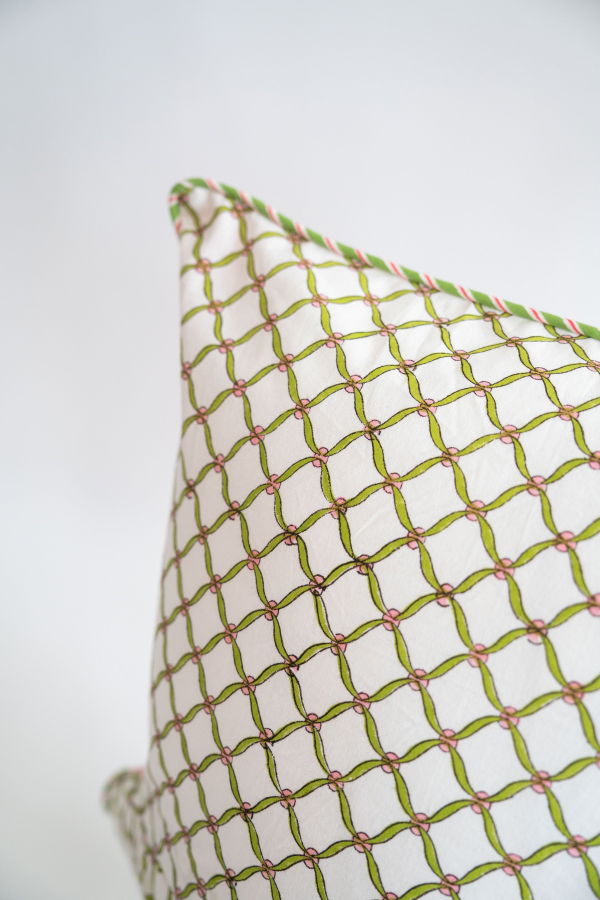 Inner Child Poppy Blockprint Pillow