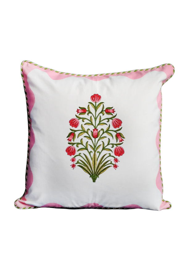 Inner Child Scallop Flora Blockprint Pillow