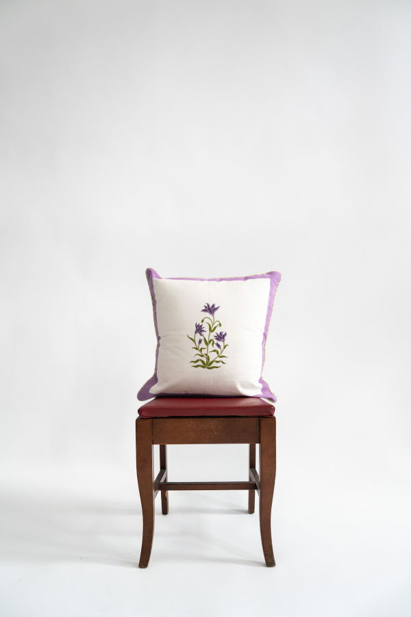 Inner Child Purple Botanical Study Blockprint Pillow