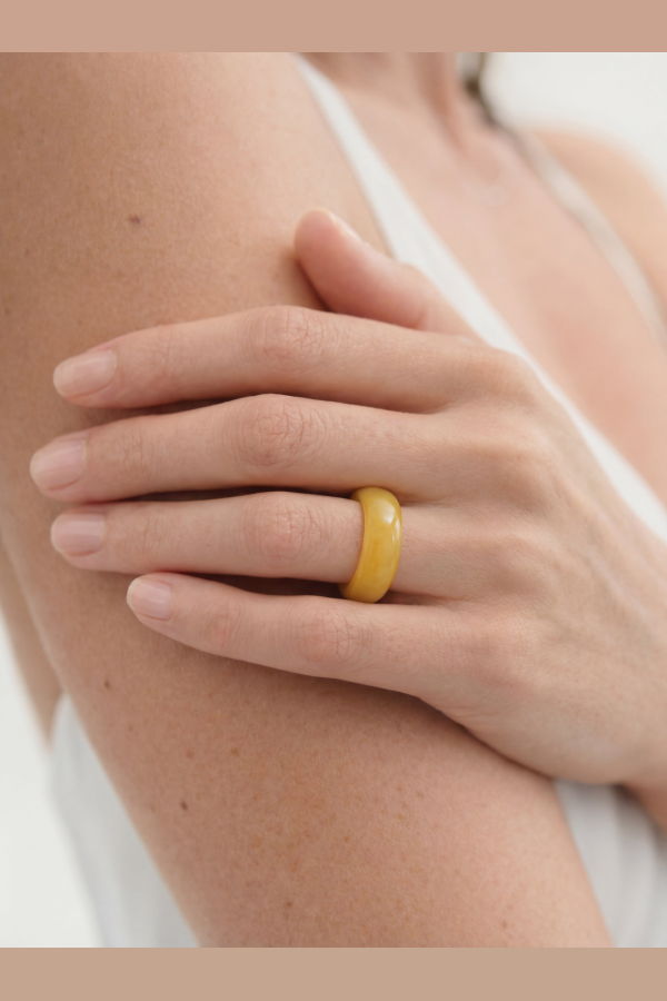 seree Carrie Ring - Yellow Jade