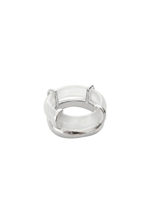 seree Cove White Jade Stone Sculpted Ring