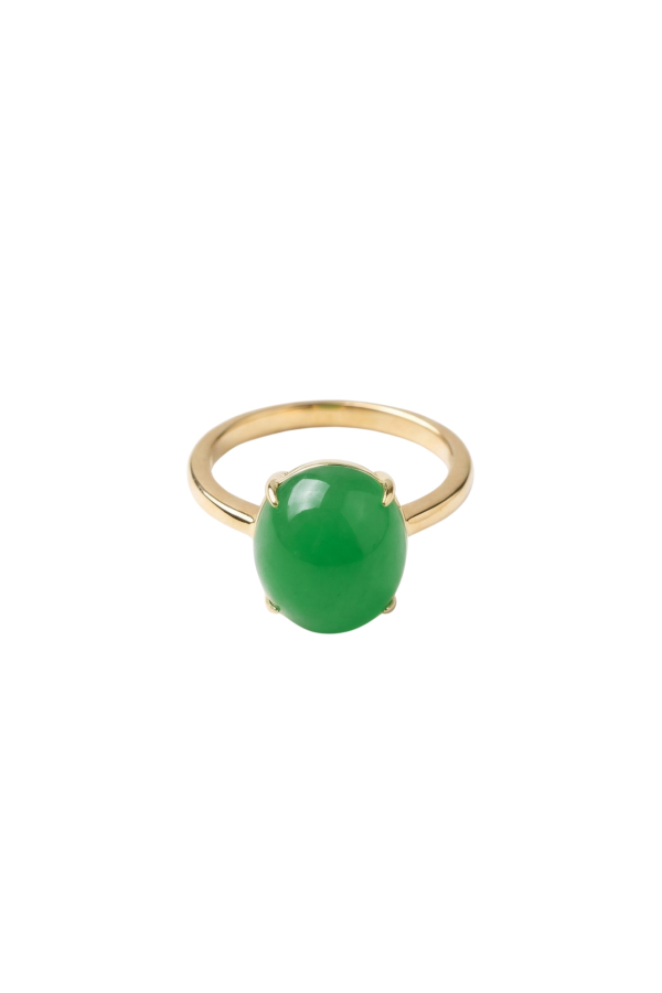 seree Dew Green Jade Stone Ring - Green