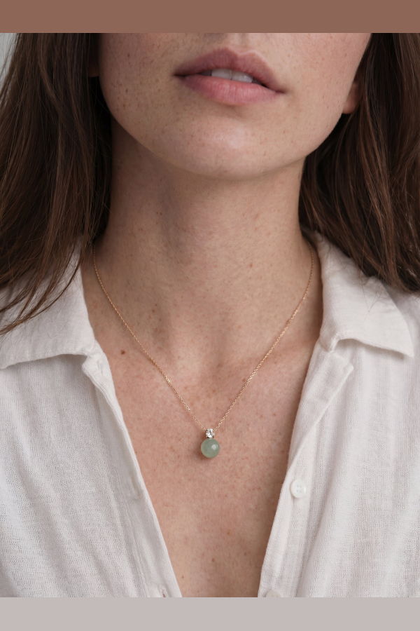 Seree Esther Jade And Zircon Necklace - Green