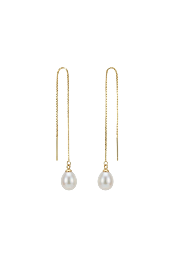 seree Lilith Pearl Thread Earrings