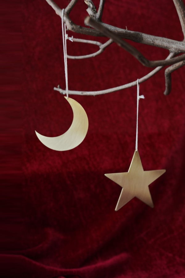 Fleck S/5 Crescent Moon And Star Ornament