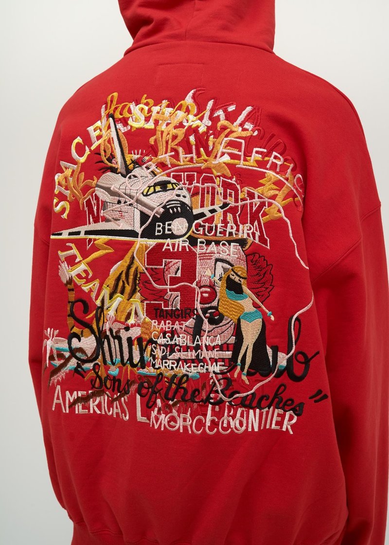 Doublet Chaos Embroidery Hoodie - red | Garmentory