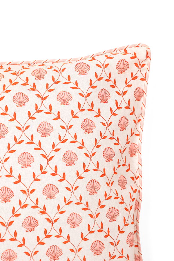 Inner Child Seashell Blockprint Pillow