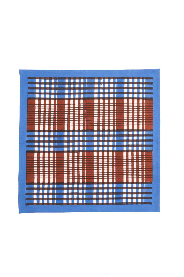 Inner Child Shetland Plaid Blockprint Napkins Set of 4