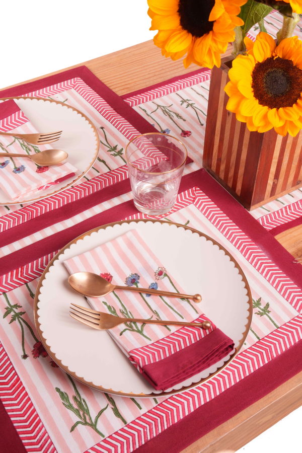 Inner Child Wildflower Blockprint Placemat