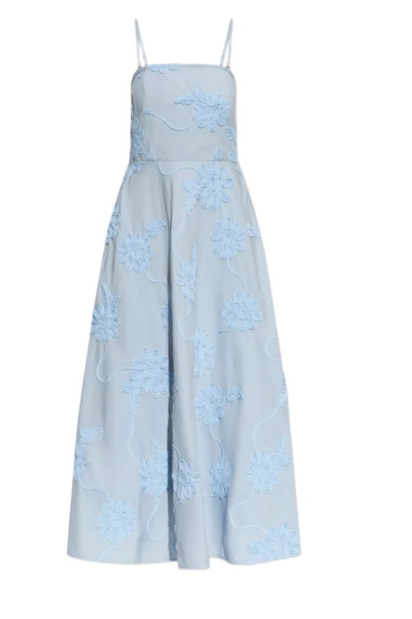 Primm's Flared Strapless Midi Dress