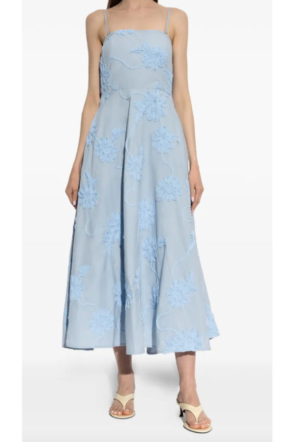 Primm's Flared Strapless Midi Dress