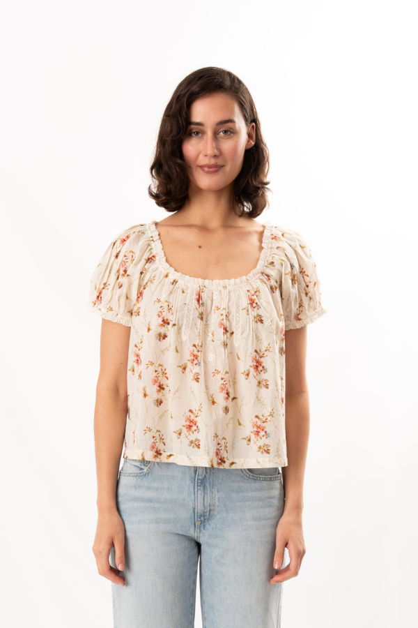 DÔEN Frederica Top - Blanc Prairie Rose