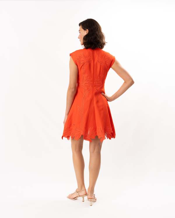 Jonathan Simkhai Raquel Embroidered Mini Dress - Lobster Jonathan Simkhai Raquel Embroidered Mini Dress - Lobster