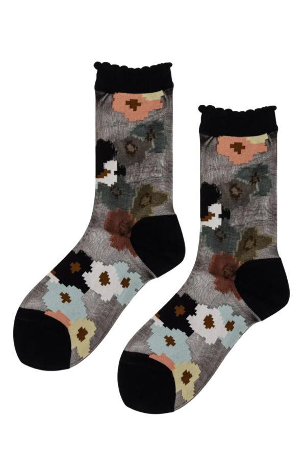 Hansel from Basel Margot Sheer Crew Socks - Black