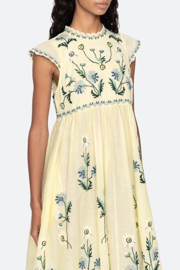 Sea NY Audra Embroidery Midi Dress