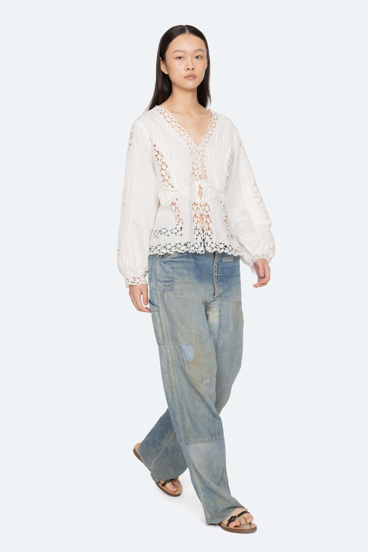 Sea NY Sofia Embroidery Long-Sleeve Blouse - Image 3 of 9