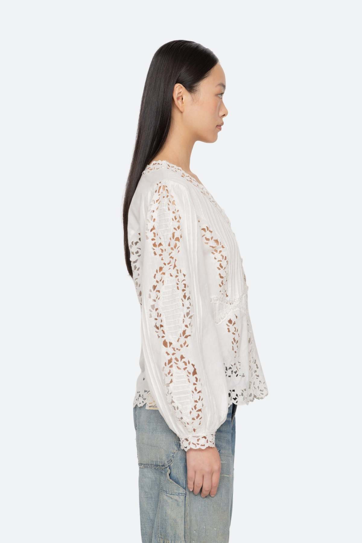 Sea NY Sofia Embroidery Long-Sleeve Blouse - Image 7 of 9