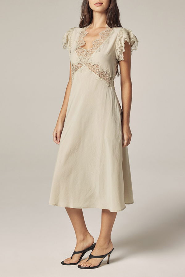 amente Laced Bias Dress - Ash