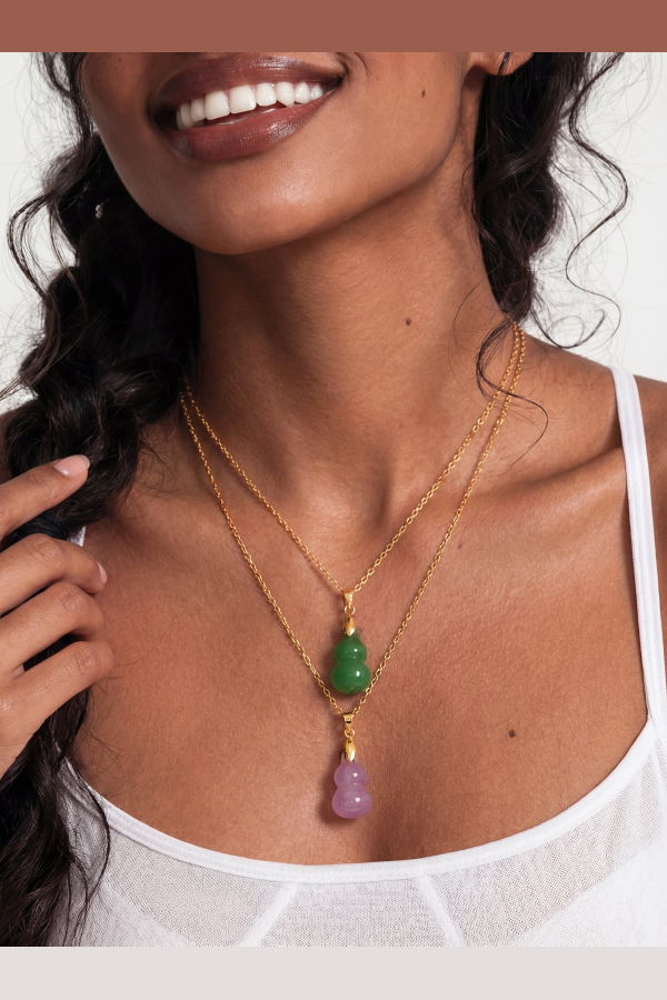 seree Hulu Jade Stone Pendant Necklace
