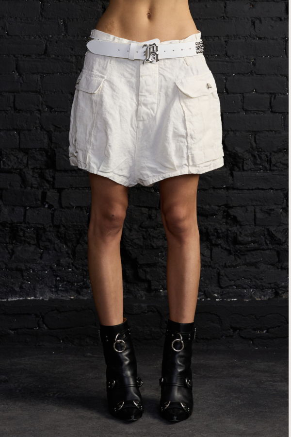 R13 Bubble Skort - White