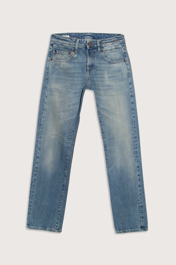 R13 Cuffed Boy Straight Jean - Lapis Selvedge Blue
