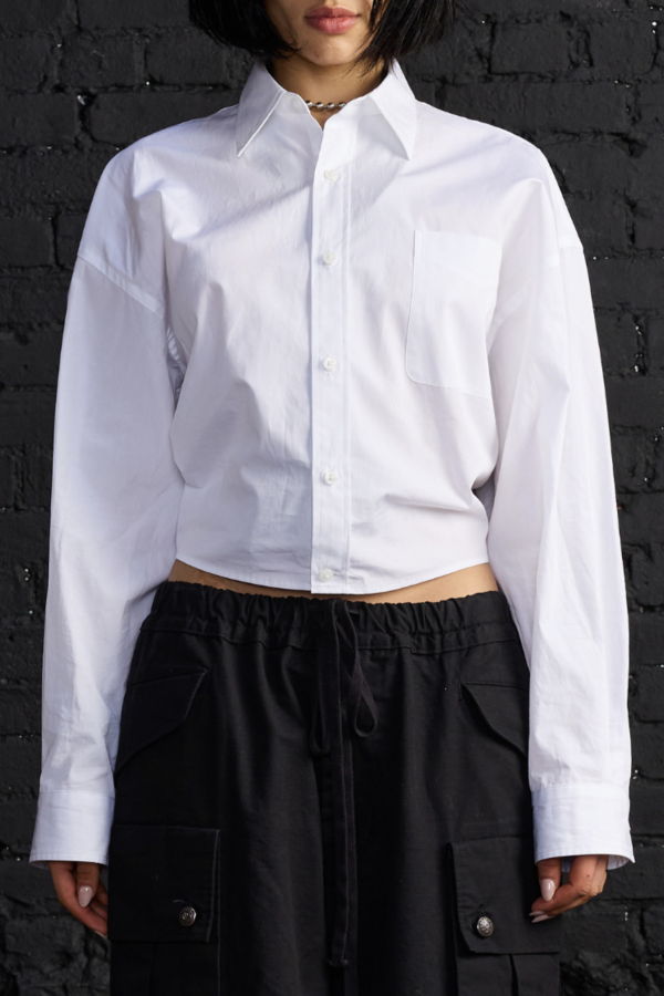 R13 Split Hem BF Shirt - White