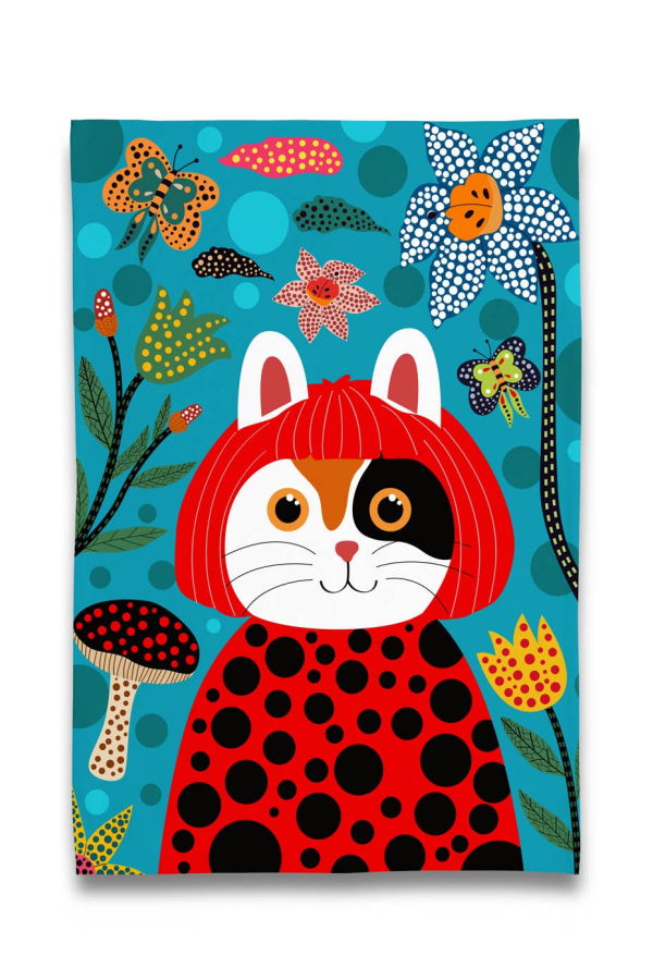 Naked Decor Museum Collection Calico Cat Yayoi KusaMEOW Tea Towel