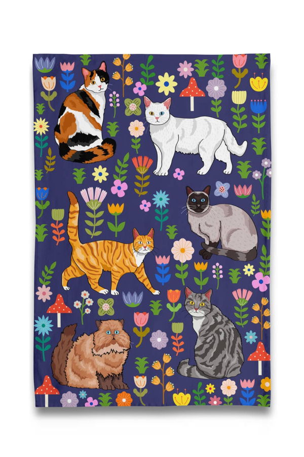 Naked Decor Spring Kitty Cats Tea Towel