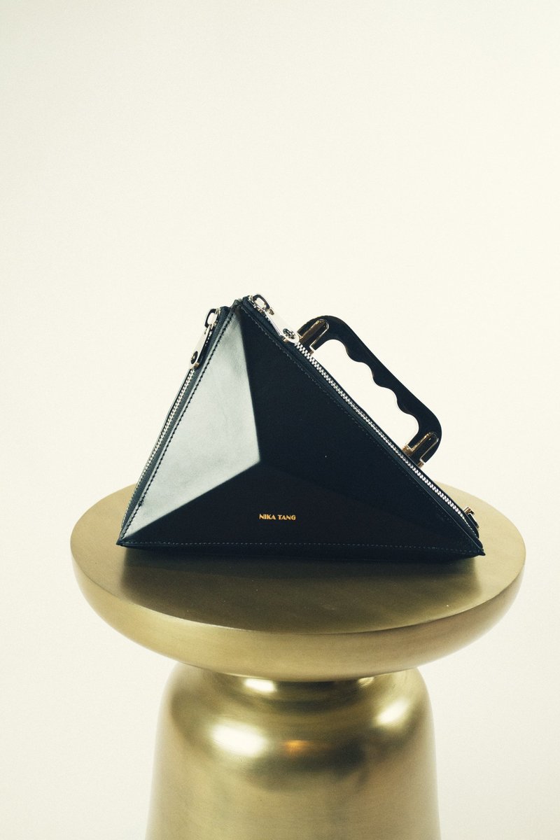 NIKA TANG Texahedron Gold Clutch Handbag
