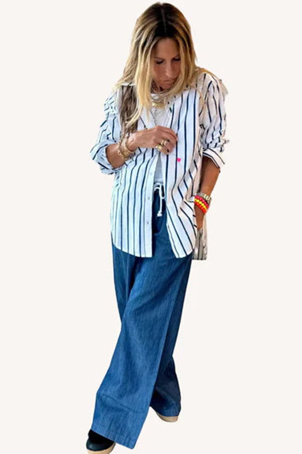 Kerri Rosenthal Mia Mr. Sharpie Stripe Button Down Shirt