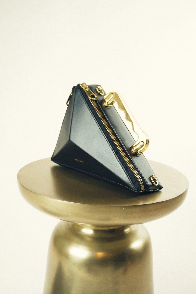 NIKA TANG Texahedron Gold Clutch Handbag