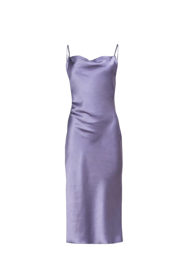 fleur du mal Cowl Neck Slip Dress - Lavender Smoke