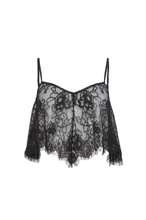 fleur du mal Juliet Lace Flutter Cami - Black