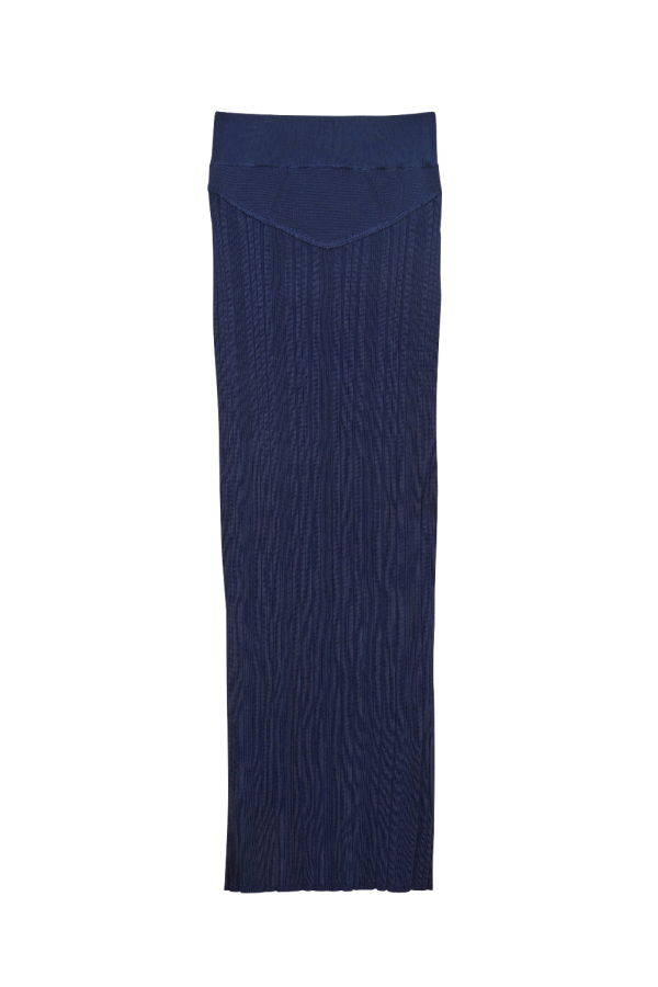Fleur du Mal Rib Maxi Skirt - Midnight Navy