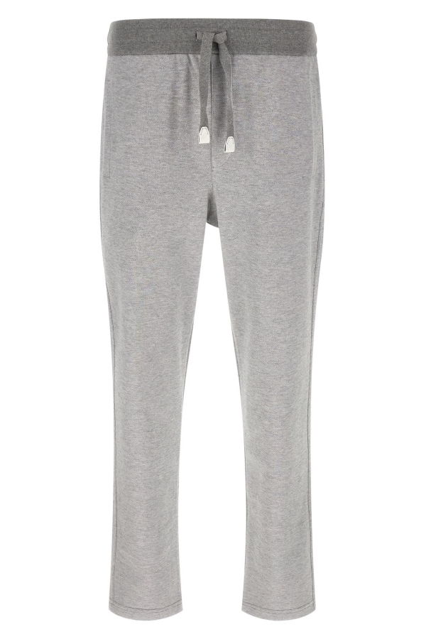 Brioni Piqué Cotton Joggers - Gray