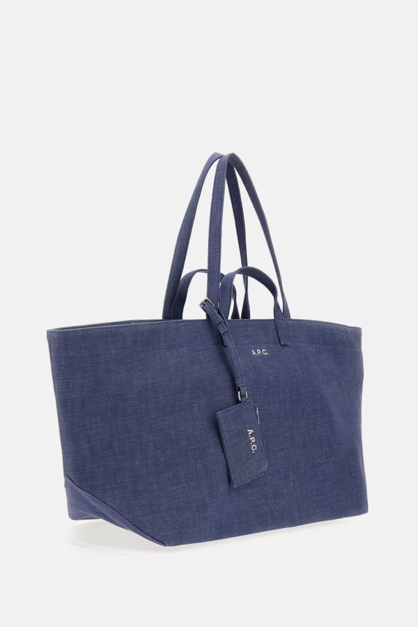 A.P.C. Le Drummer Toile Large Tote Bag - Blue