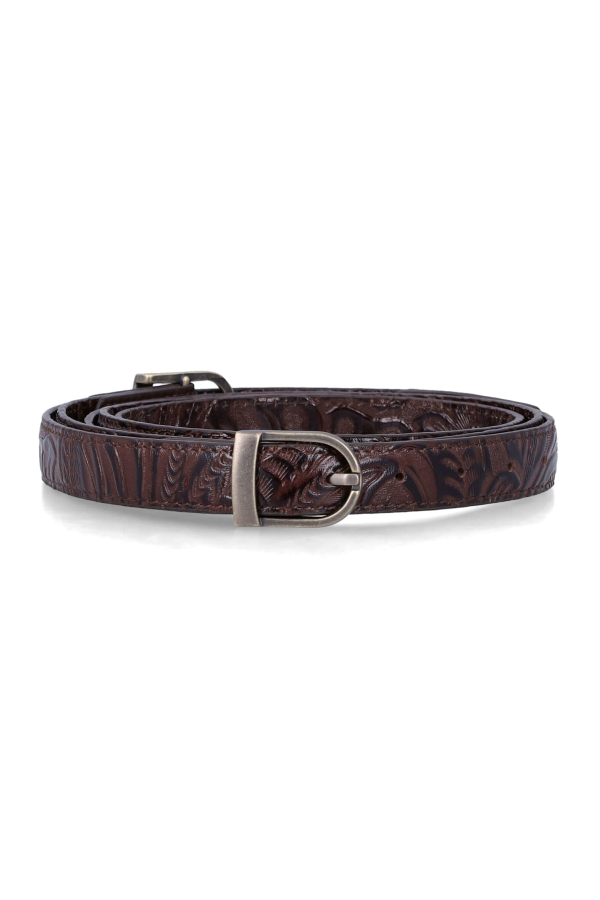 LOW CLASSIC Leather Two-Way Buckle Belt - Brown